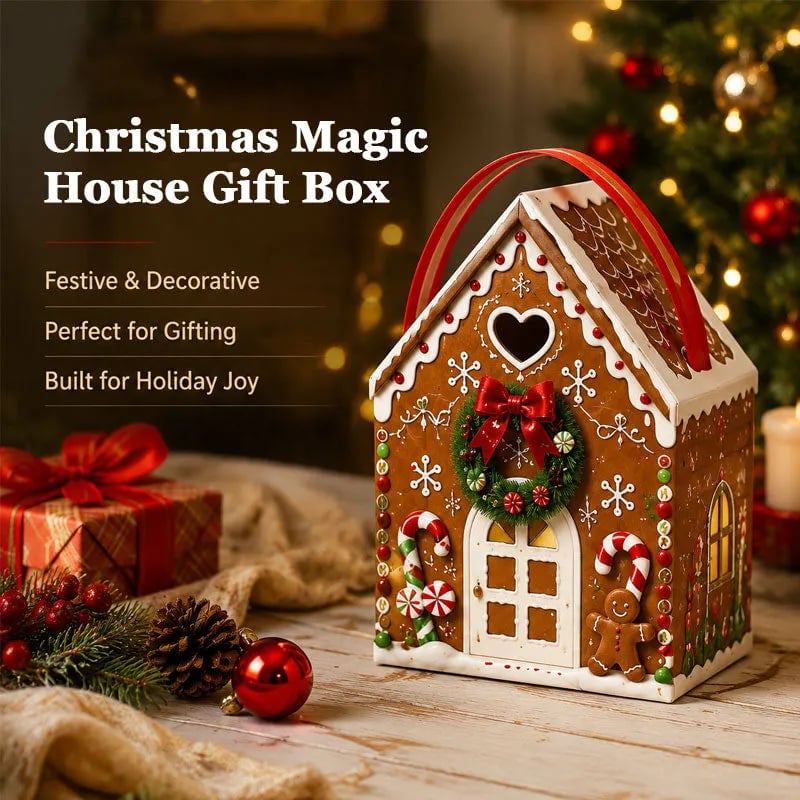 Holiday house gift box display