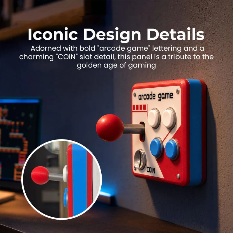 Retro arcade game panel design