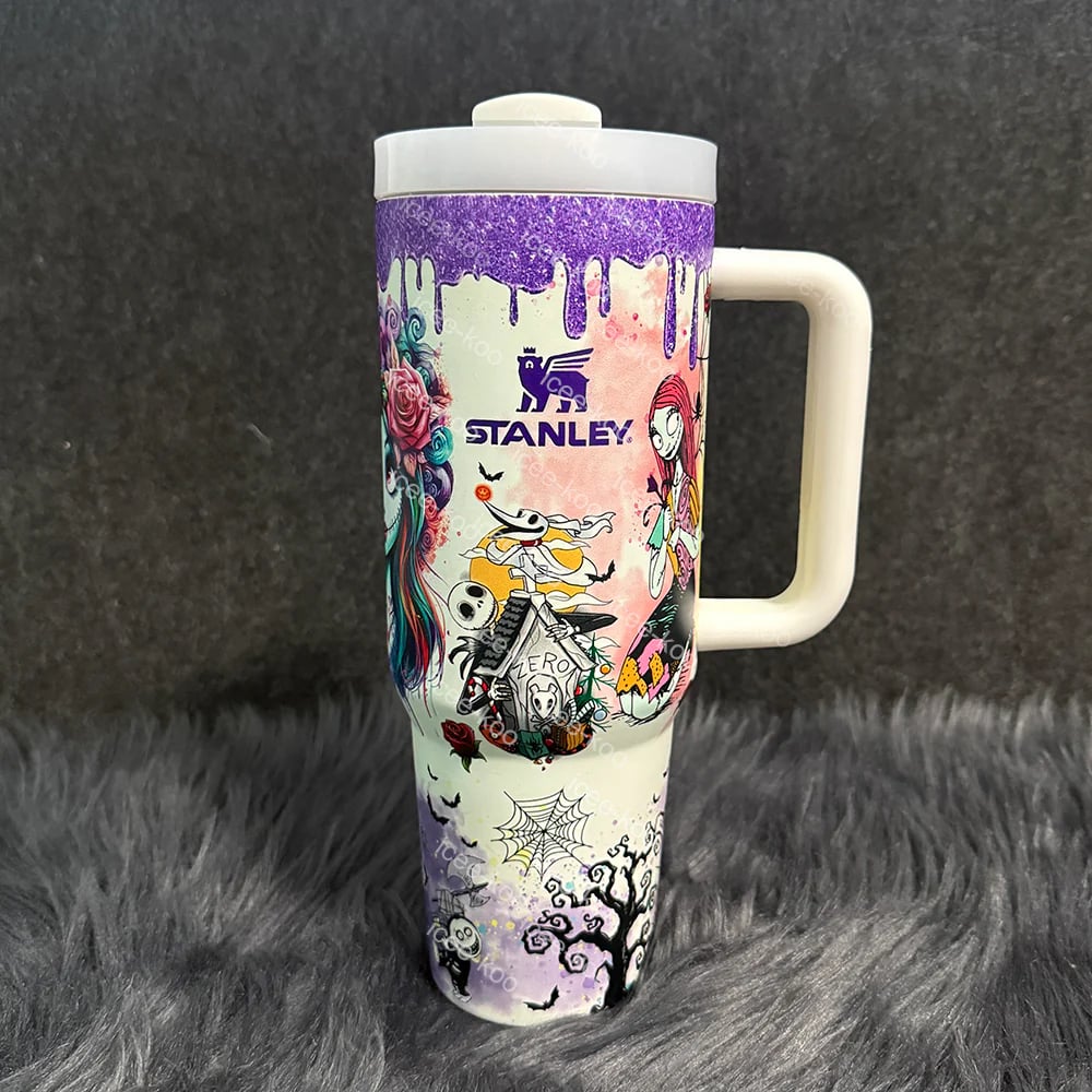 🎁 The Ultimate Halloween Gift: Sally x Jack Skellington 40oz Tumbler 💀✨