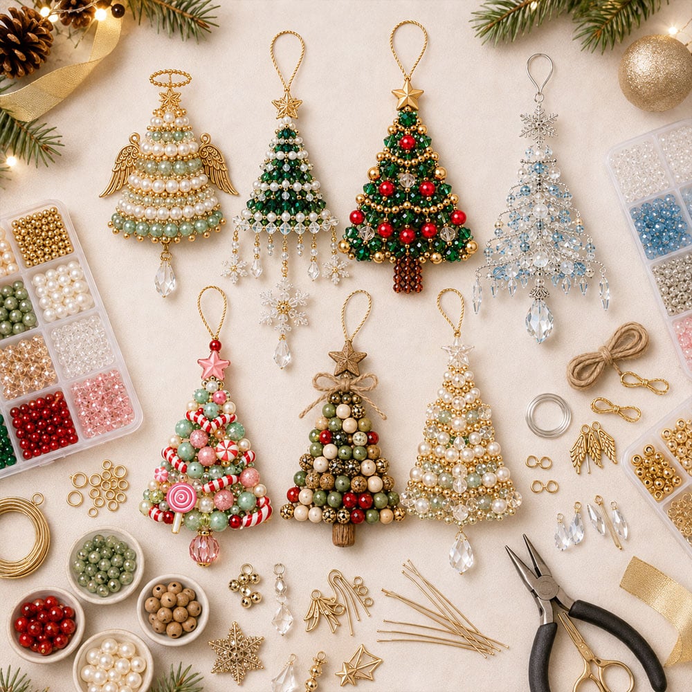 Christmas beaded ornament