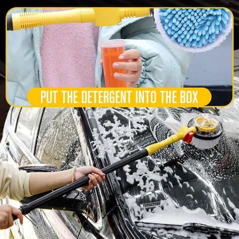 Foaming car wash brush and spray gun