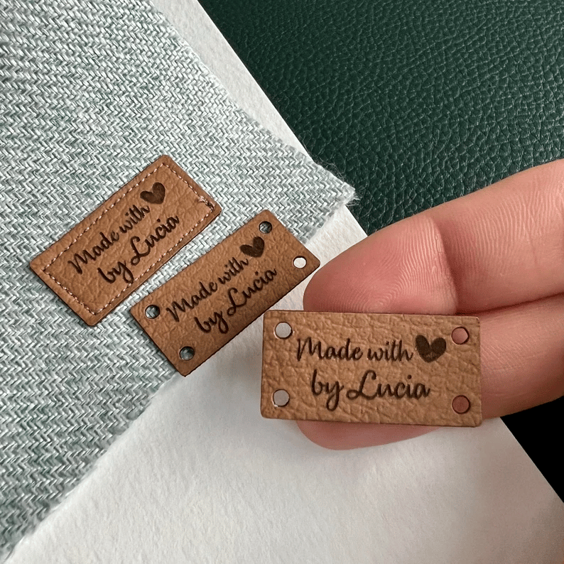 Small Faux leather labels Personalize your handmade products sunnylada