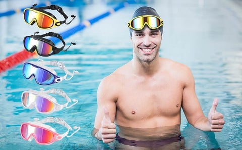 Wide Vision Swim Goggles for Men Women Youth Teen Anti-Fog No Leaking