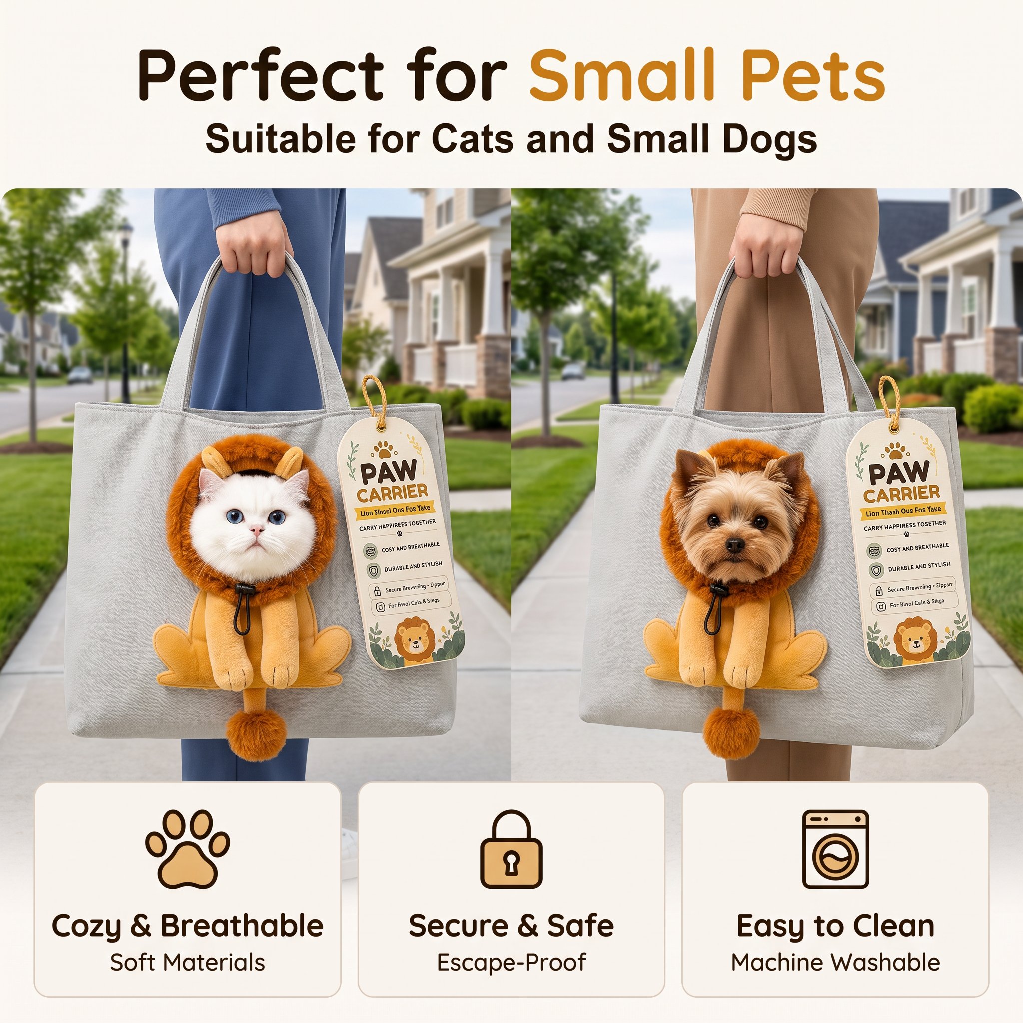 Suitable for cats and small dogs