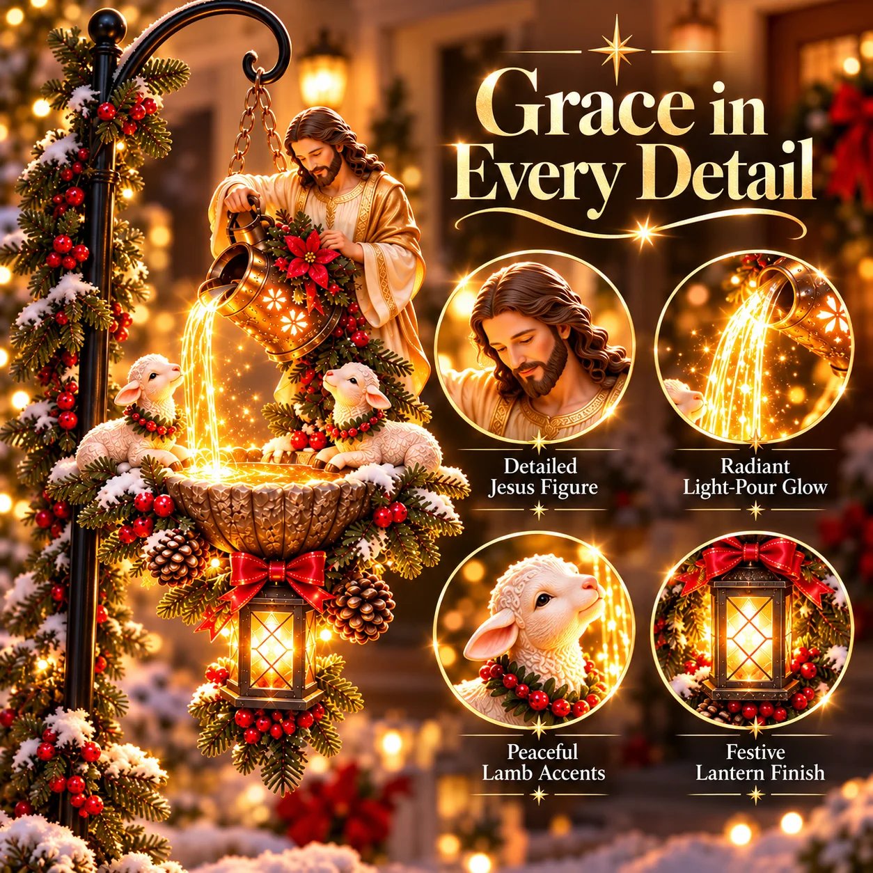 Faith inspired Jesus Christmas hanging decoration
