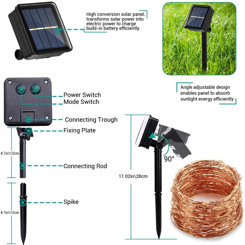 Solar flexible LED string lights