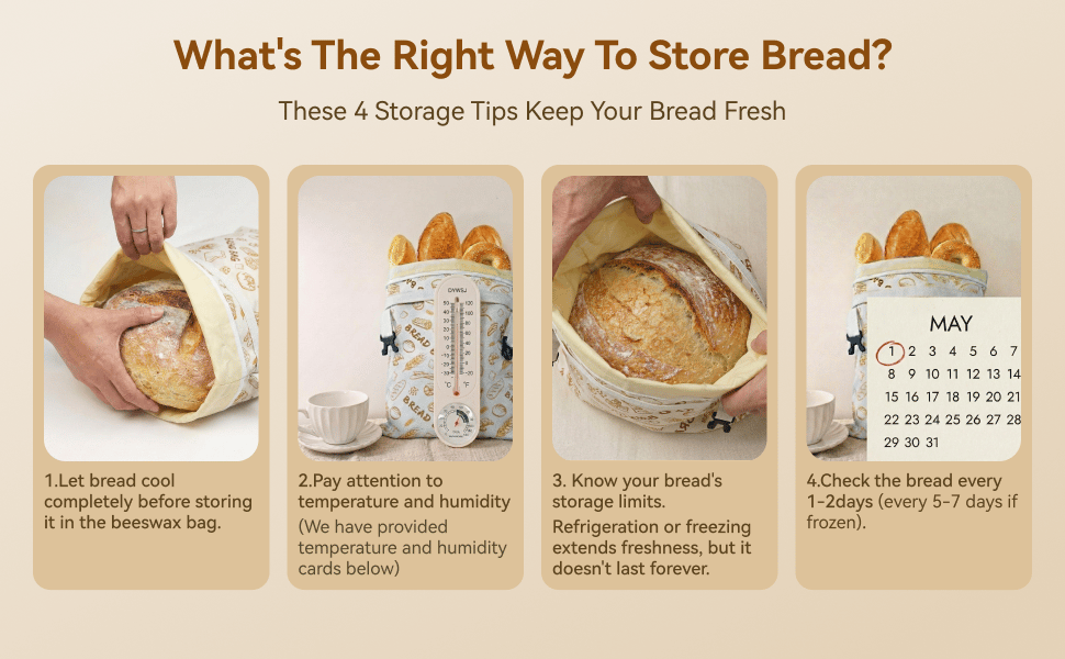 AOILONLI Beeswax Bread Bags