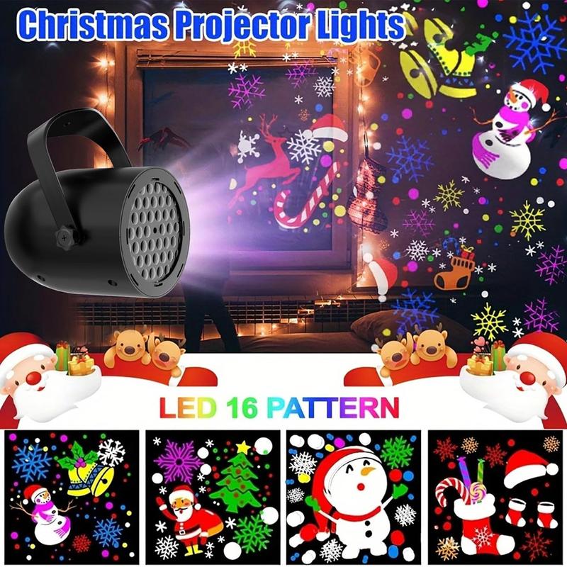 16 LED patterns including snowman, santa, and candy cane