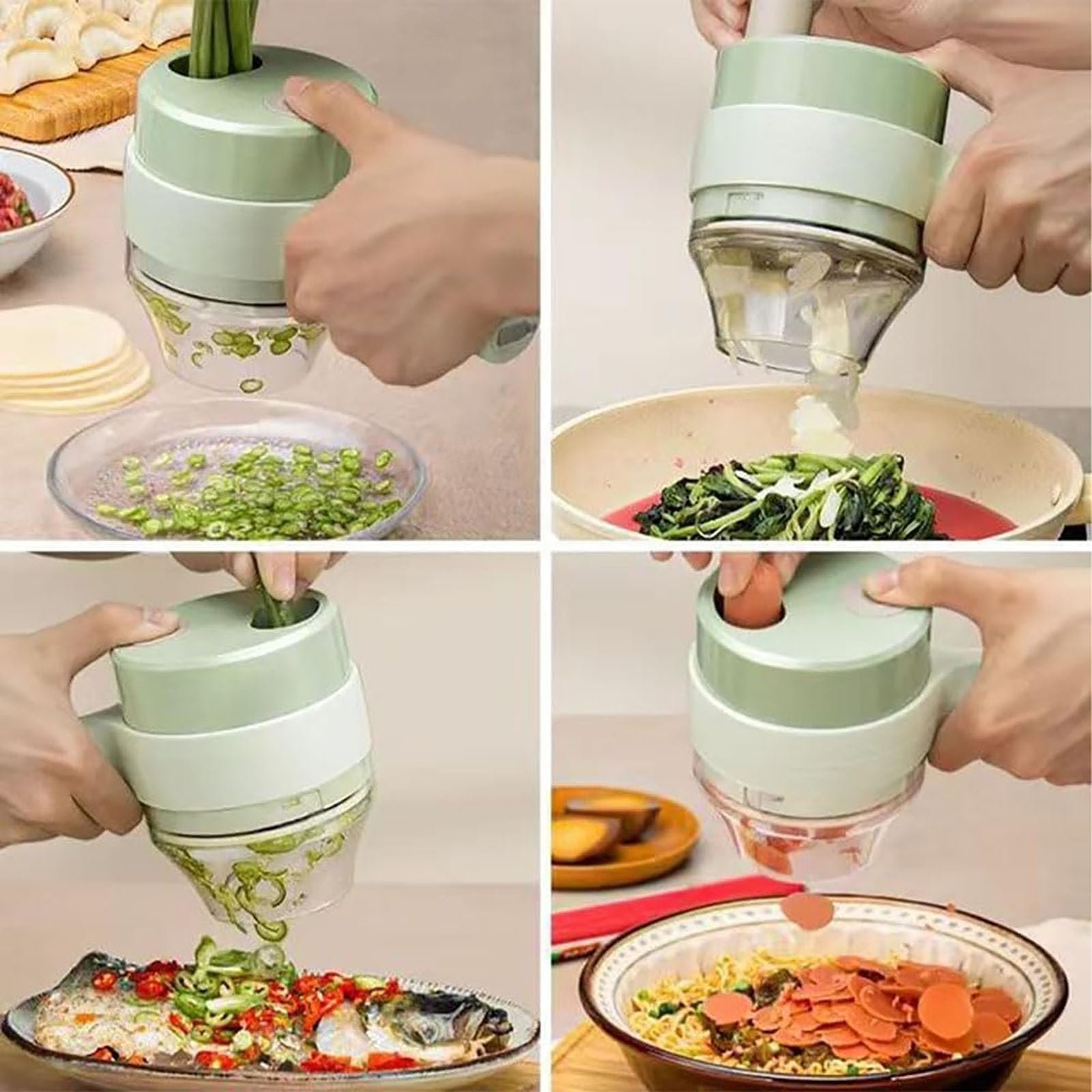 Amazon.com: Premium Slice & Mash Pro 2-in-1, DesiThrift's 4 in 1 Electric & Portable Dicer, 2025 New Handheld Electric Vegetable Chopper, Portable Vegetable Slicer Set Rechargeable Cordless(A): Home & Kitchen