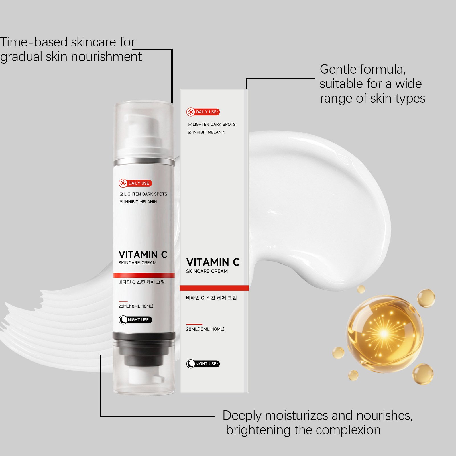 Vitamin C lightening skincare cream benefits