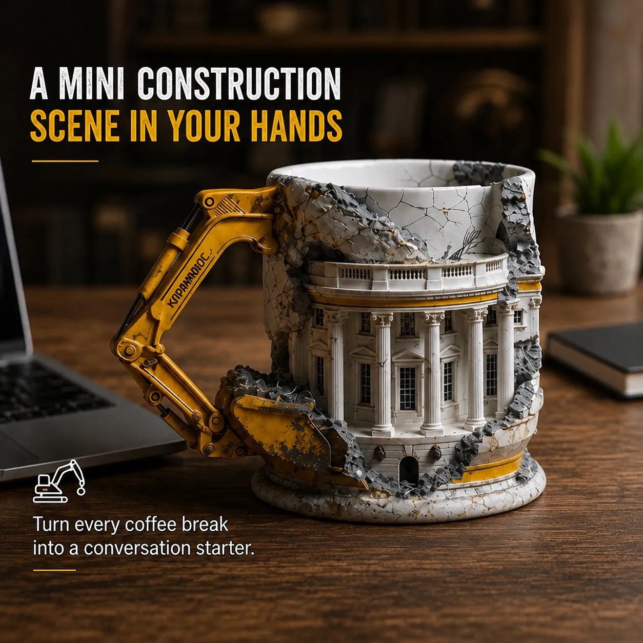 construction scene coffee mug