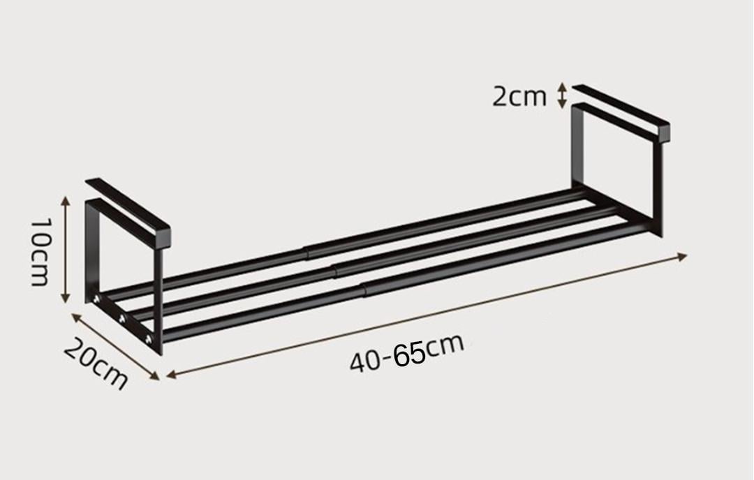 Cabinet telescopic shelf size diagram