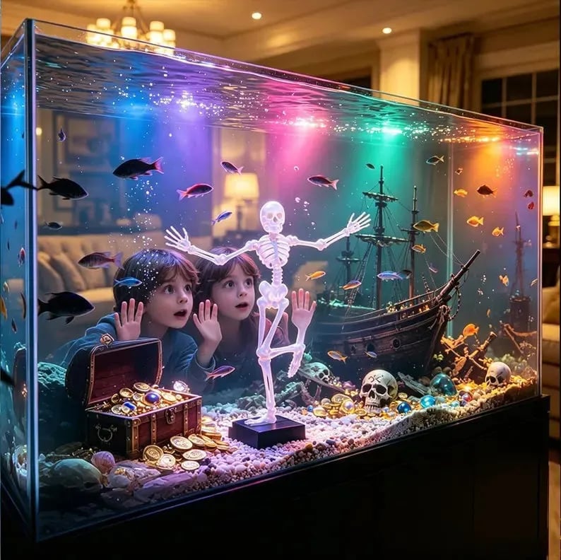 Skeleton in aquarium