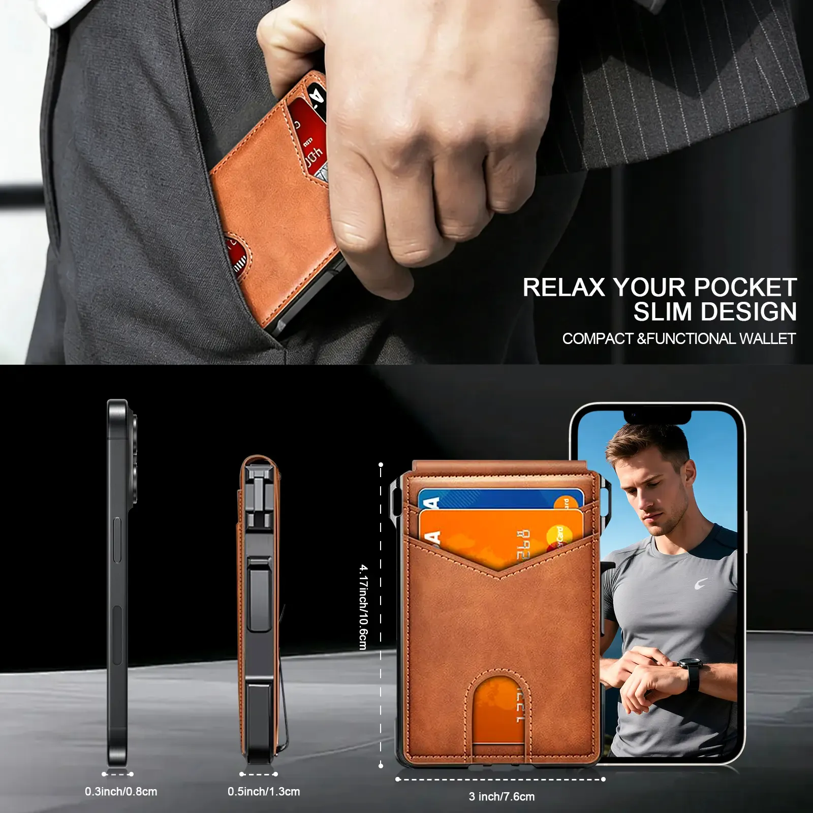 Slim wallet pocket fit and compact dimensions Slim wallet pocket fit and compact dimensions