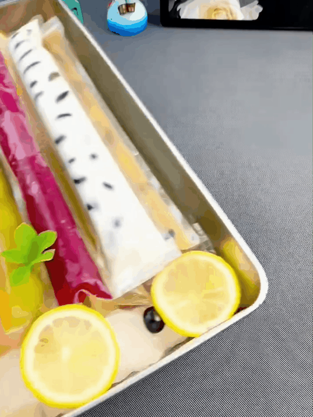 Popsicle mold bags in use
