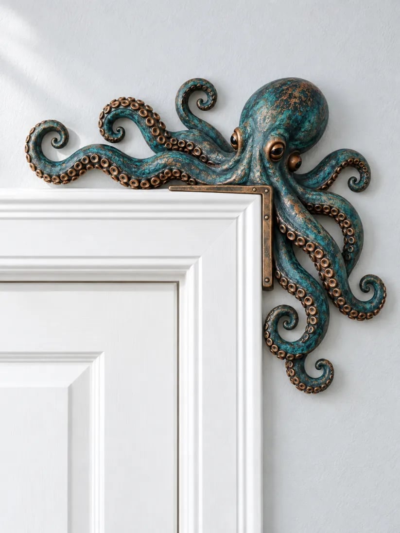 Octopus door topper tentacle details