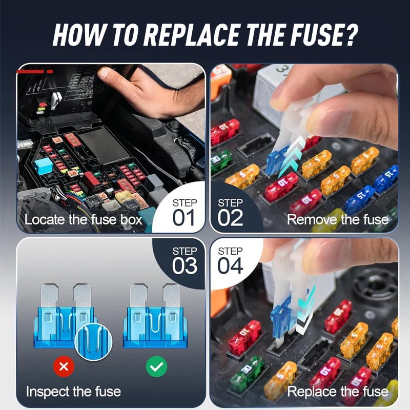 Fuse puller included for easy removal