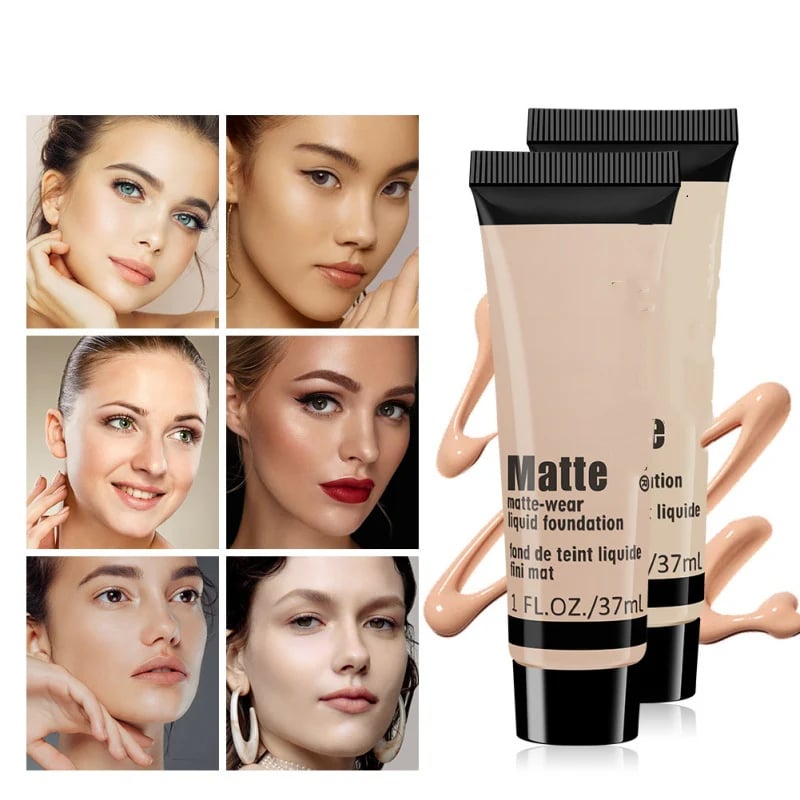 Long wearing matte liquid foundation