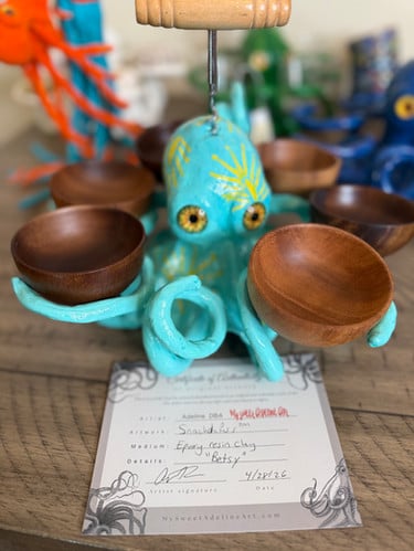 Octopus Snack Server with 6 Bowls – Sculptural Centerpiece further view