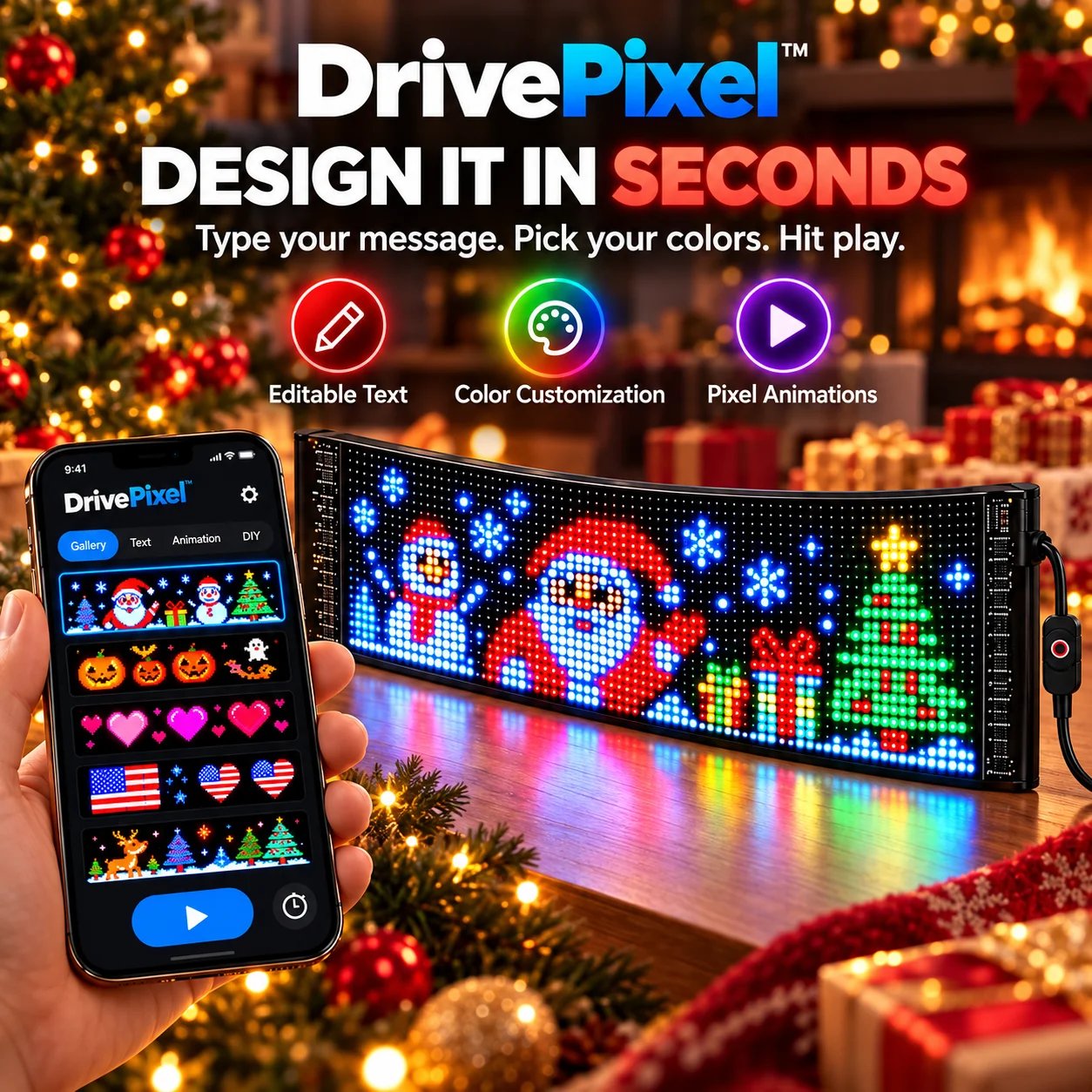 DrivePixel app controlled custom LED animations