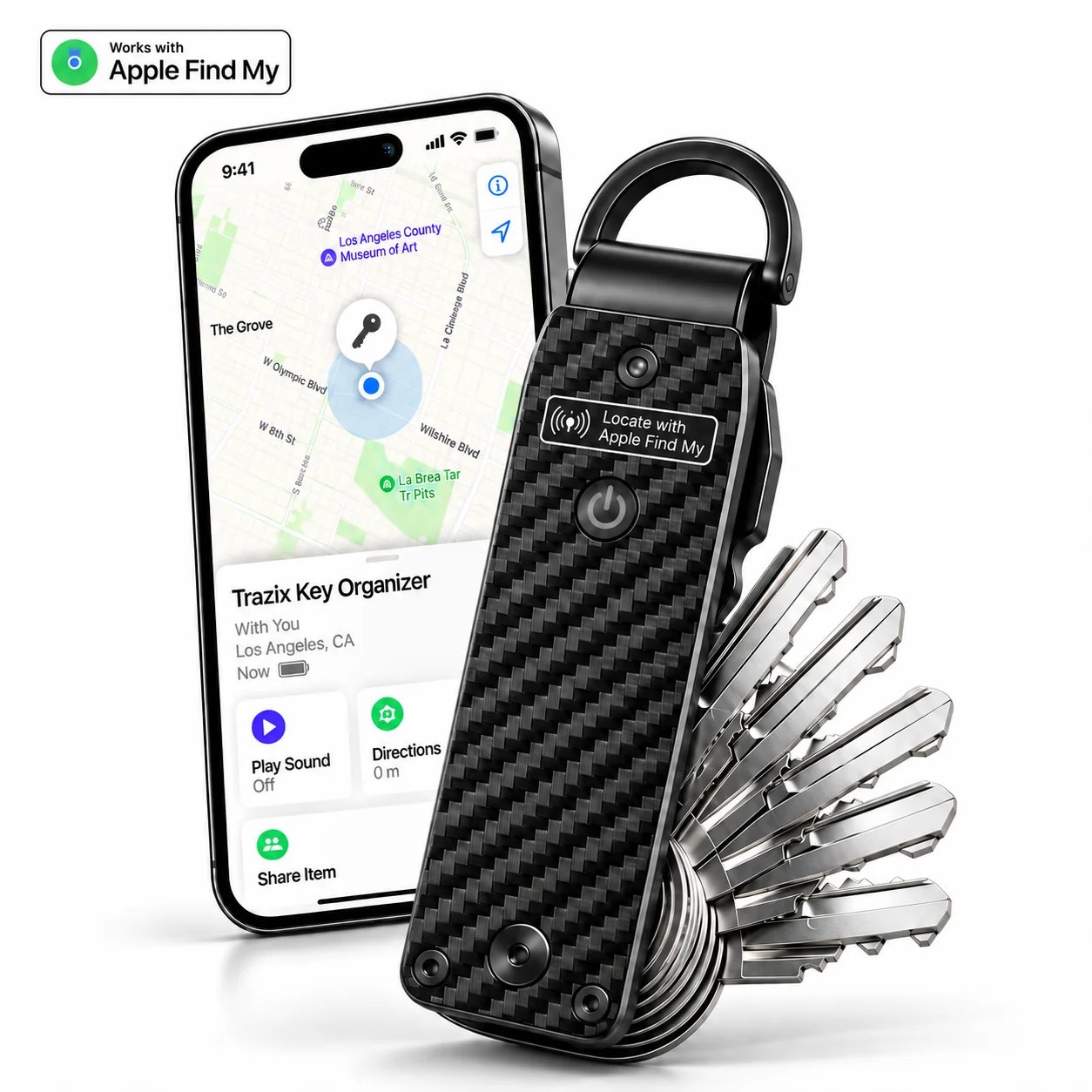 🔑📍 Find My-Compatible Smart Key Organizer – 2–6 Keys