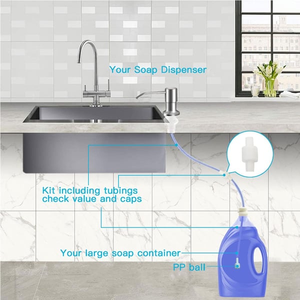 Complete Sub-Countertop Soap Dispenser Kit System Diagram