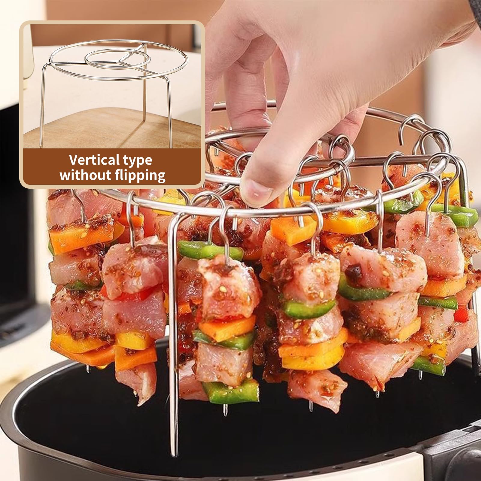 Vertical type hanging skewer rack stability
