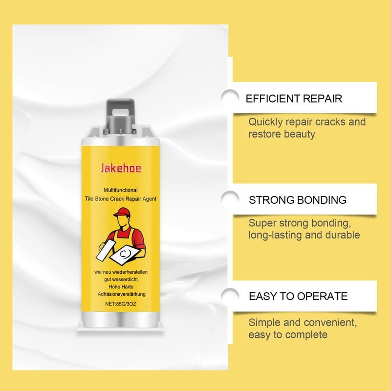 Jakehoe Tile Crack Repair Glue | Tile & Ceramic Filler | Marble Porcelain Hole & Chip Repair | Floor Wall Crack Fix