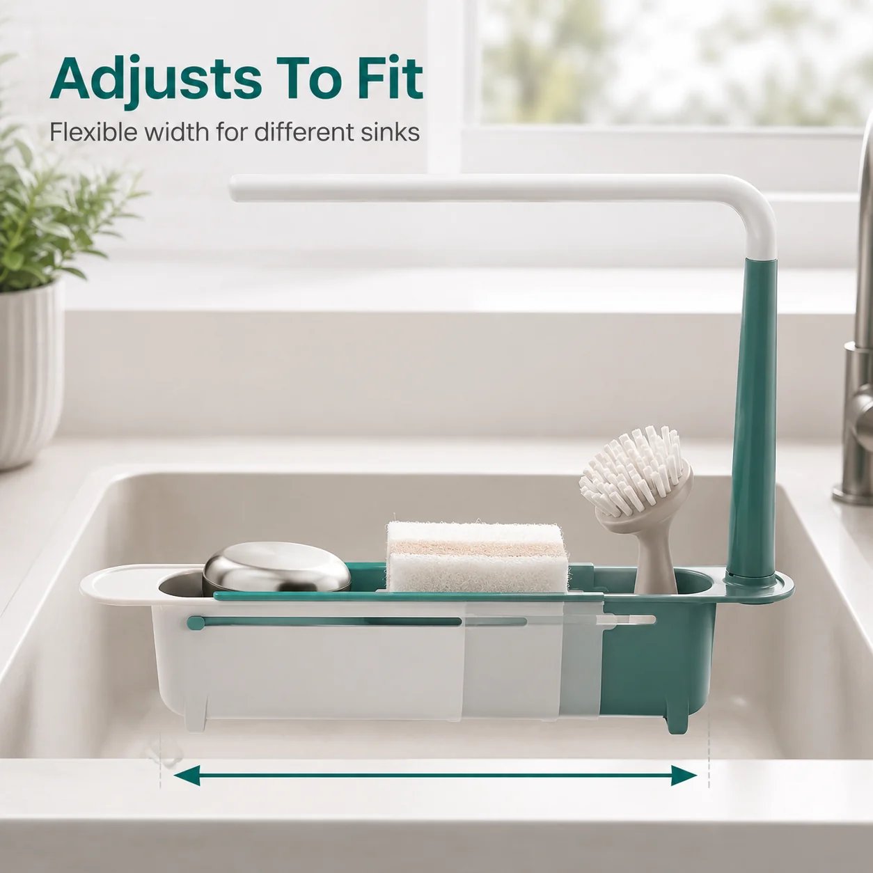 Hollow drainage sink organizer with hanging rod