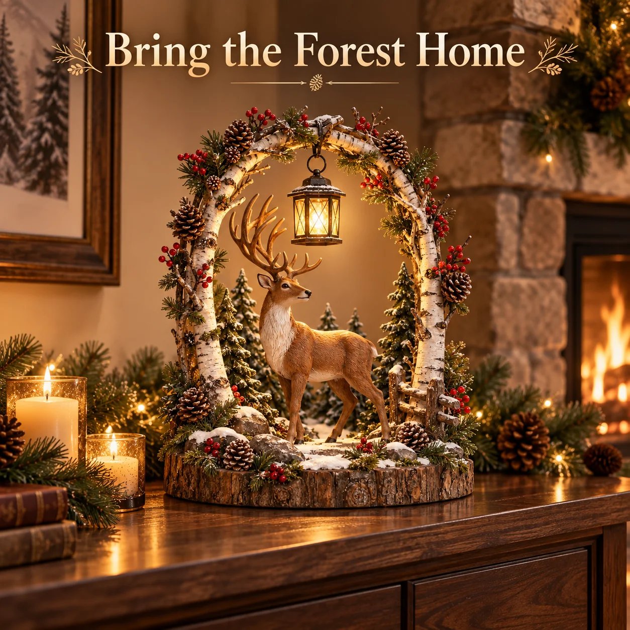 🦌 Christmas Special – Woodland Reindeer Light-Up Lantern detailed design