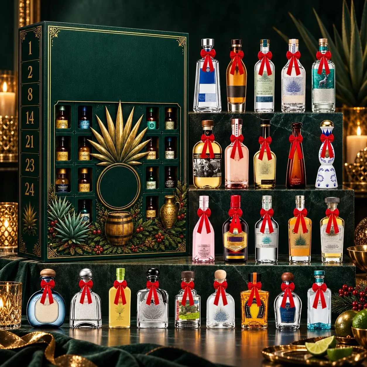 holiday miniature bottle collection display