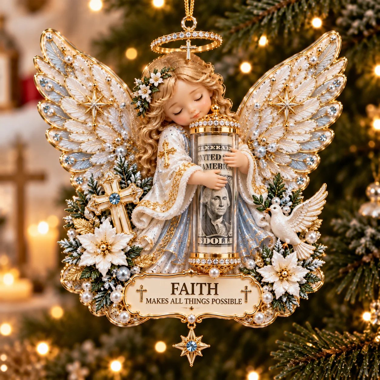 Faith Angel Cash Holder Ornament