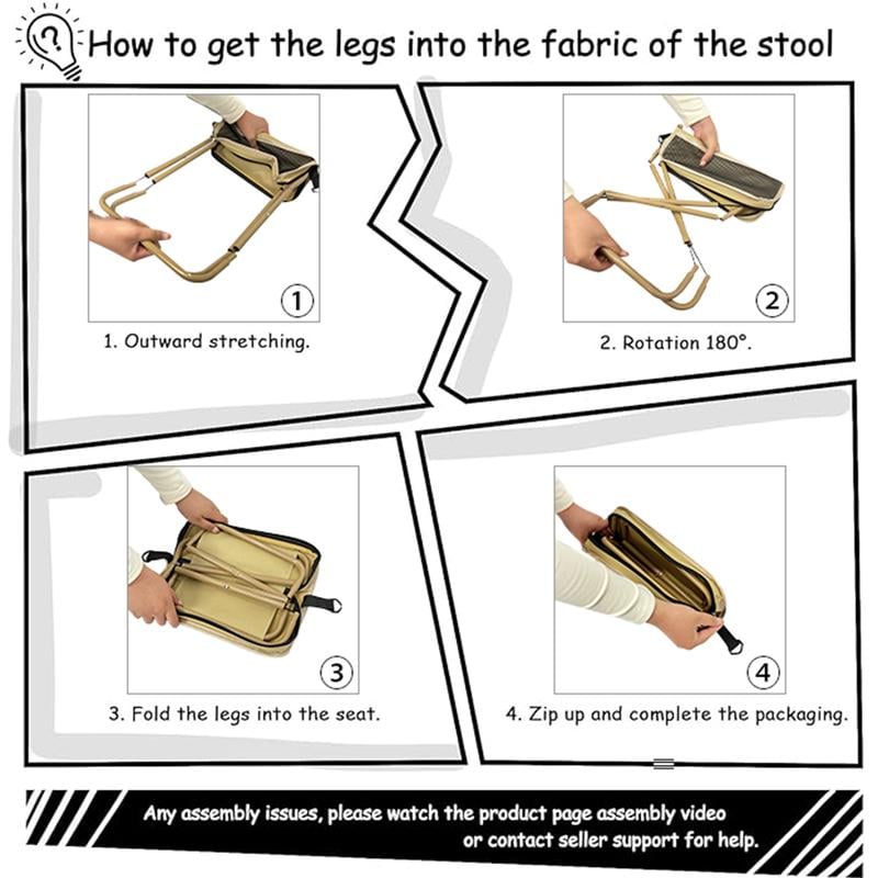 Product Introduction of Mountaineering and Hiking portable Stool, 1.5 lbs ultra light, foldable Stool with Carry Bag, Aluminum Alloy Bracket, Hold Up to 500 LBS, Outdoor chair with pocket, Travel, BBQ, Fishing, Beach, Picnic, Camping, Queuing, Outdoorfun 6 Product Introduction of Mountaineering and Hiking portable Stool, 1.5 lbs ultra light, foldable Stool with Carry Bag, Aluminum Alloy Bracket, Hold Up to 500 LBS, Outdoor chair with pocket, Travel, BBQ, Fishing, Beach, Picnic, Camping, Queuing, Outdoorfun 6