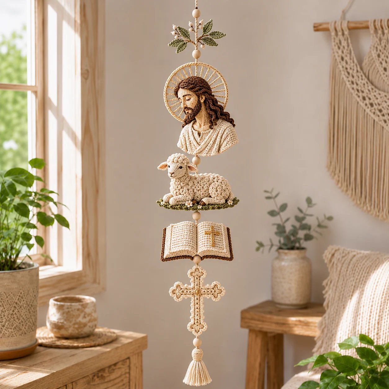Blessed Faith Hanging Cascade in faith-inspired crochet designs