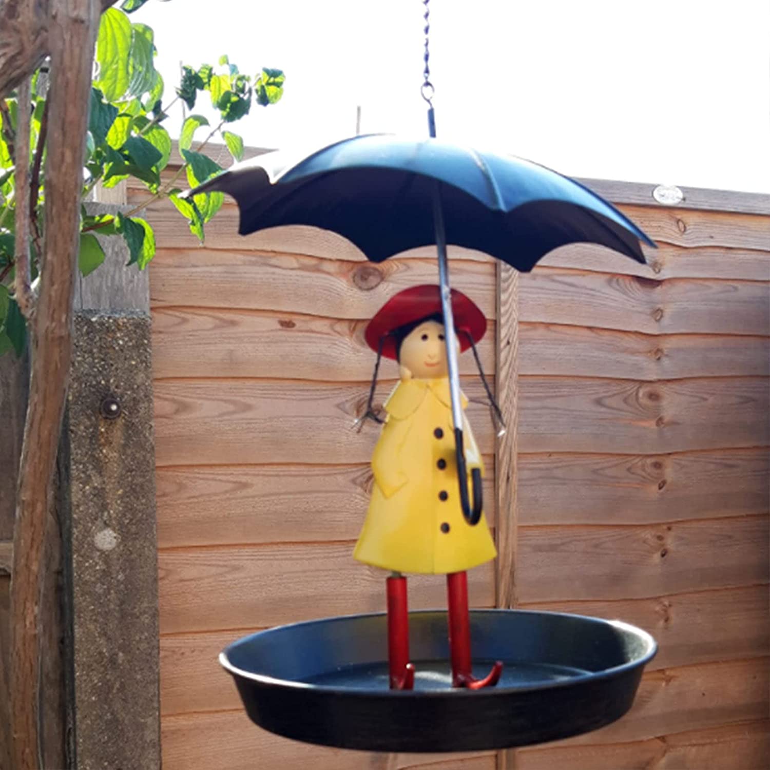 Outdoor Wild Bird Feeders, Umbrella Girl Bird Feeder, Metal Hanging Chain Bird Feeder, Novelty Creative Hanging Hummingbird Feeders, for Garden Yard ...