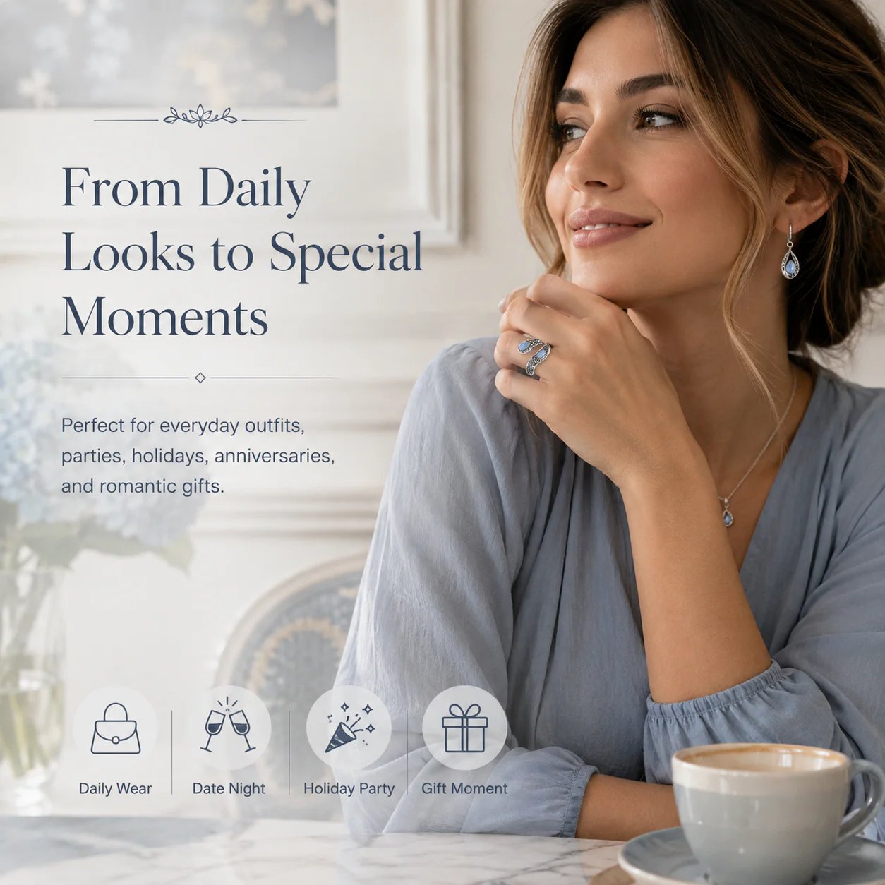 Moonstone Bloom Ring gift packaging presentation