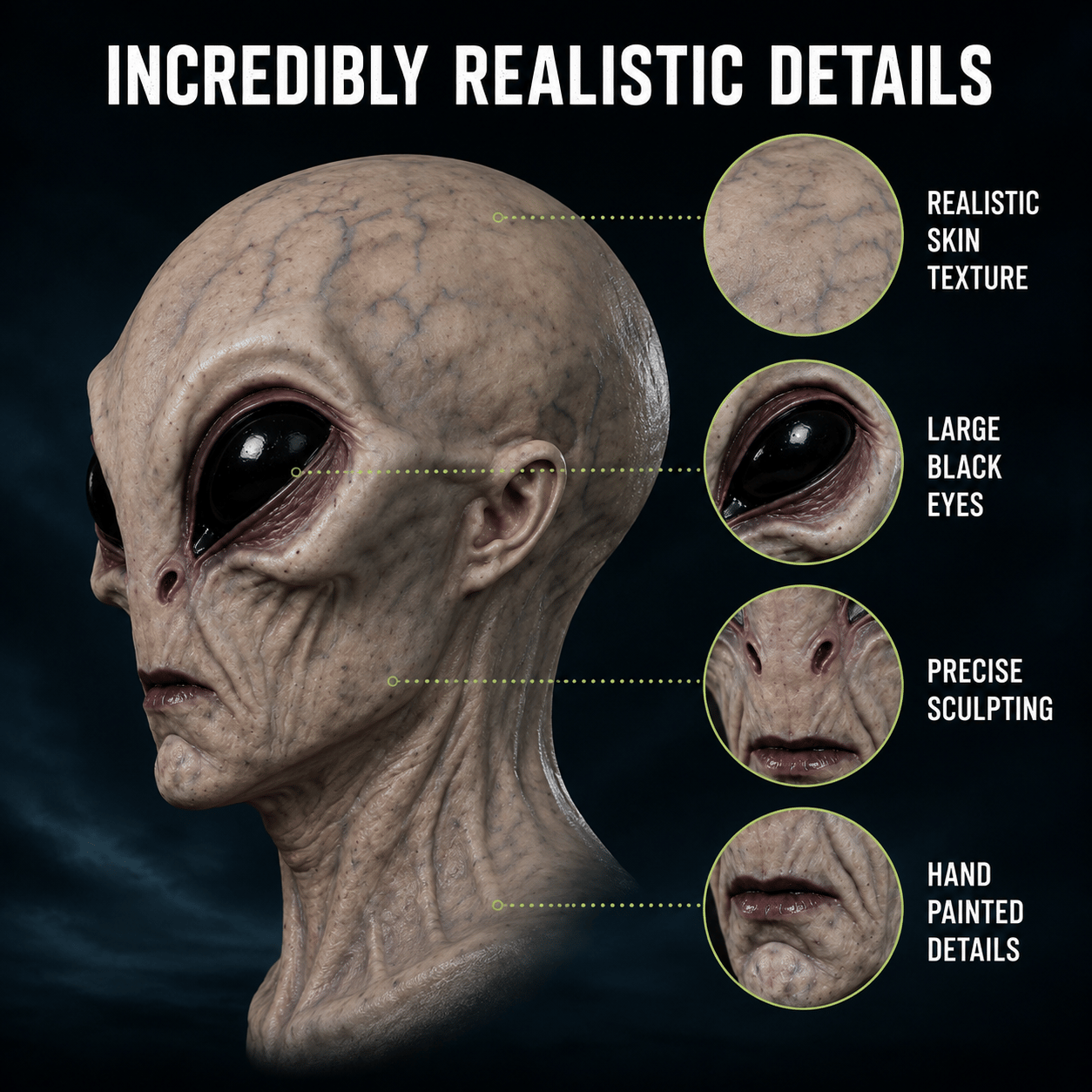Ultra-Realistic Sci-Fi Alien Mask