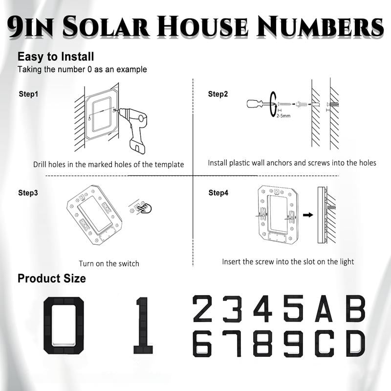 Solar House Numbers Preview
