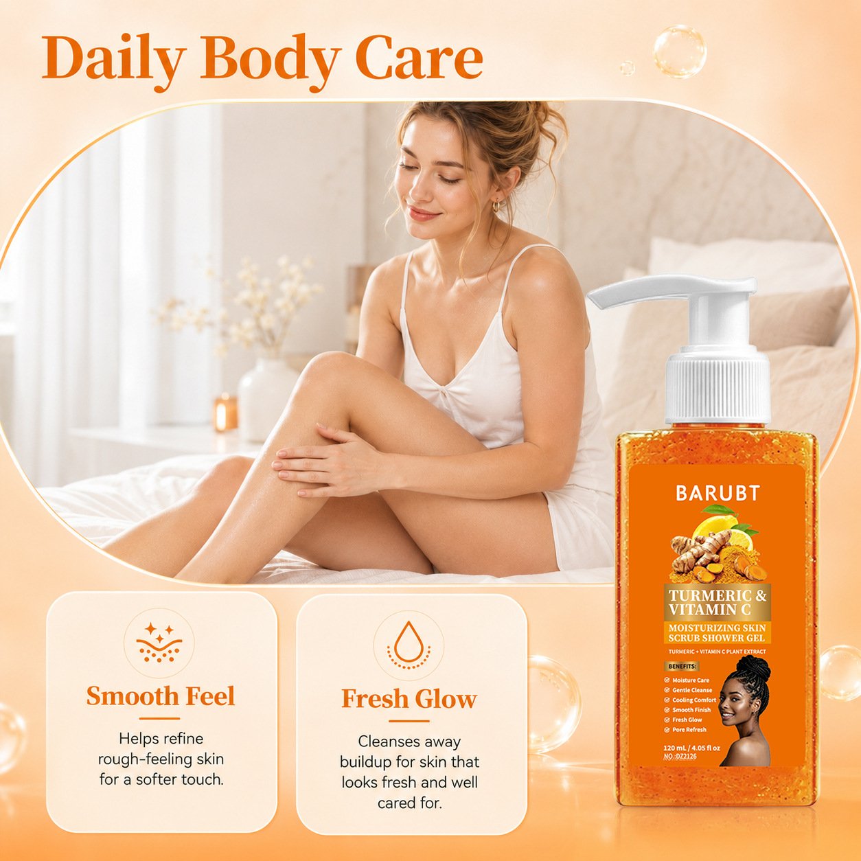 Body scrub gel benefits cleanse smooth moisturized feel and fresh-looking skin