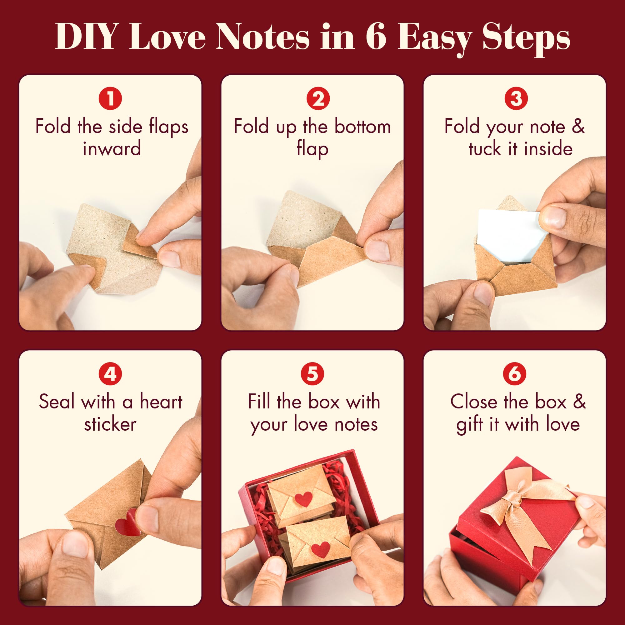 Instructional steps for folding notes