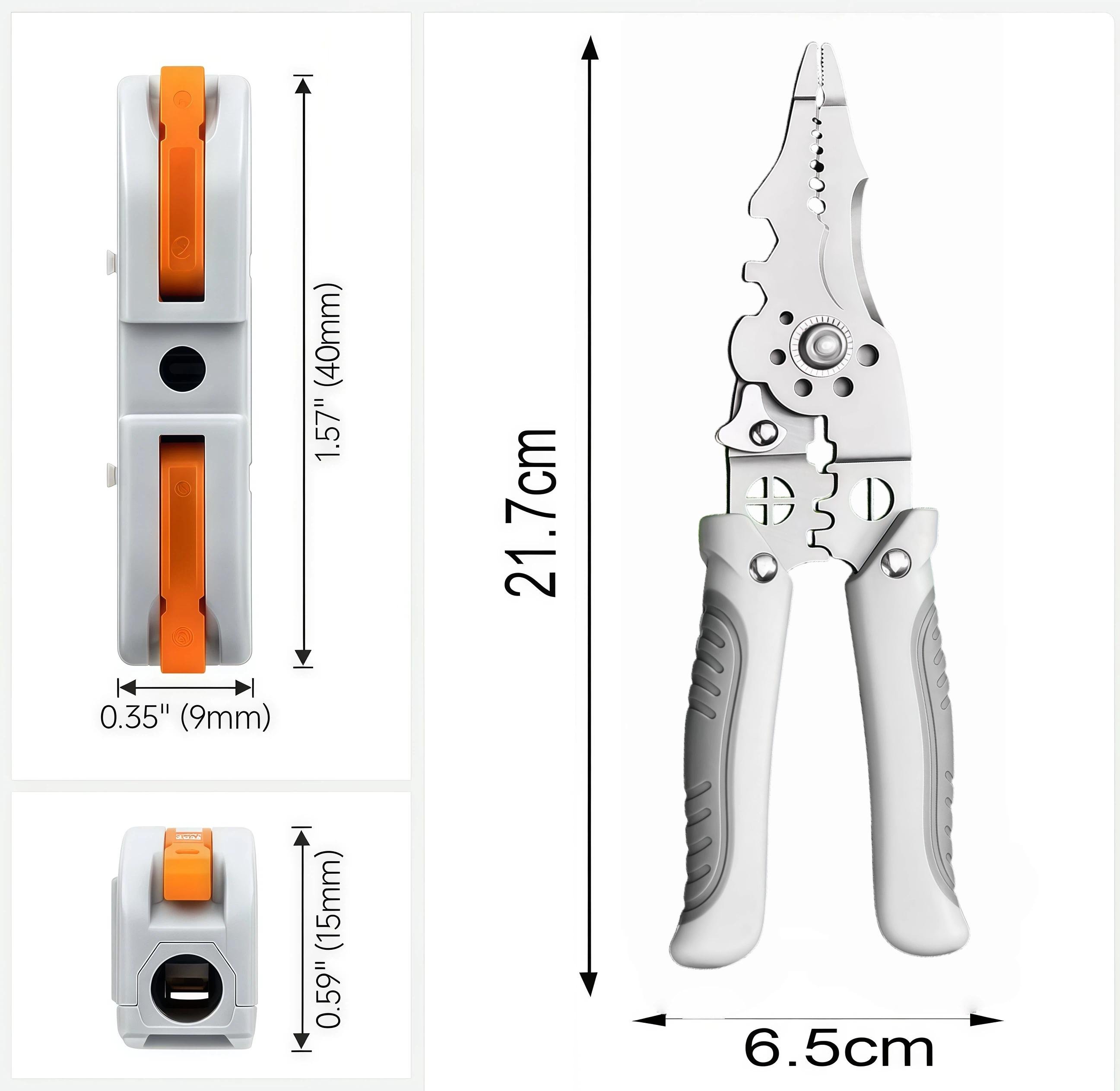 Quick Wire Connection Assortment Kit with Wire Stripper & （50-100）pcs Lever Connectors for 28-12 AWG Wires Safe Reliable for Home Office Factory, Durable Reliable Connectors, Quick Snap Connector Switch