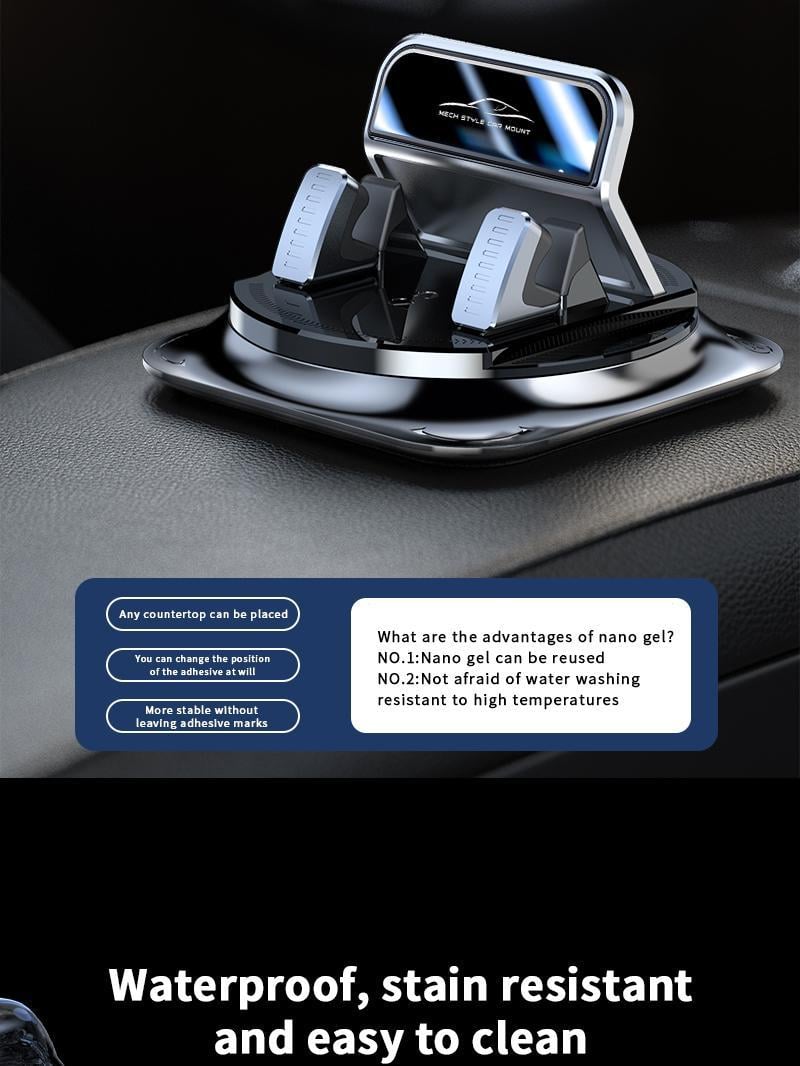 Car Phone Mount with Strong Suction Cup – 360 °   Rotation, Adjustable Viewing Angles, Anti-Slip Holder for All Phones.