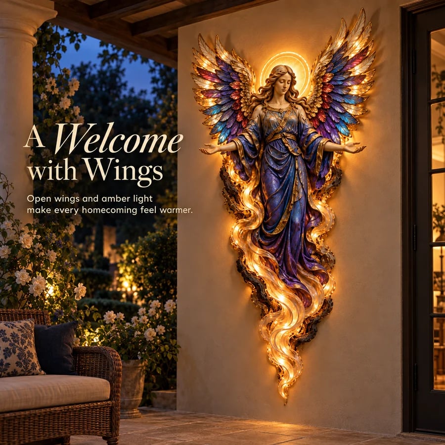 Gabriel displayed in a sheltered setting at blue hour