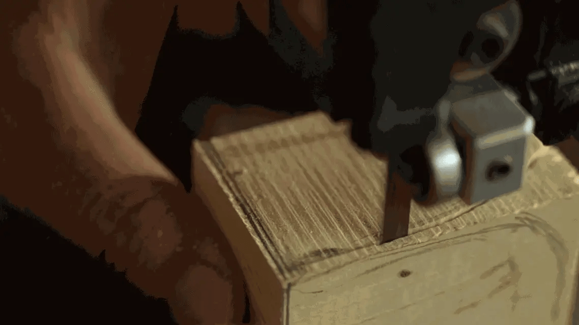 Cutting wooden automaton parts