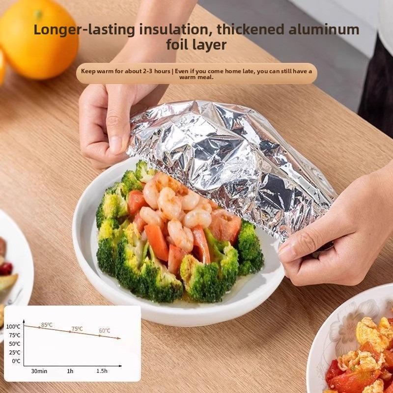 Home dining table & food container aluminum foil heat-retaining cover, kitchen food insulation and freshness keeping, high-quality aluminum foil.