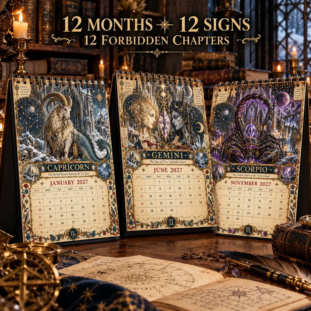 Last Day 49% OFF – 2027 Zodiac Grimoire Desk Calendar | 12 Medieval-I ...