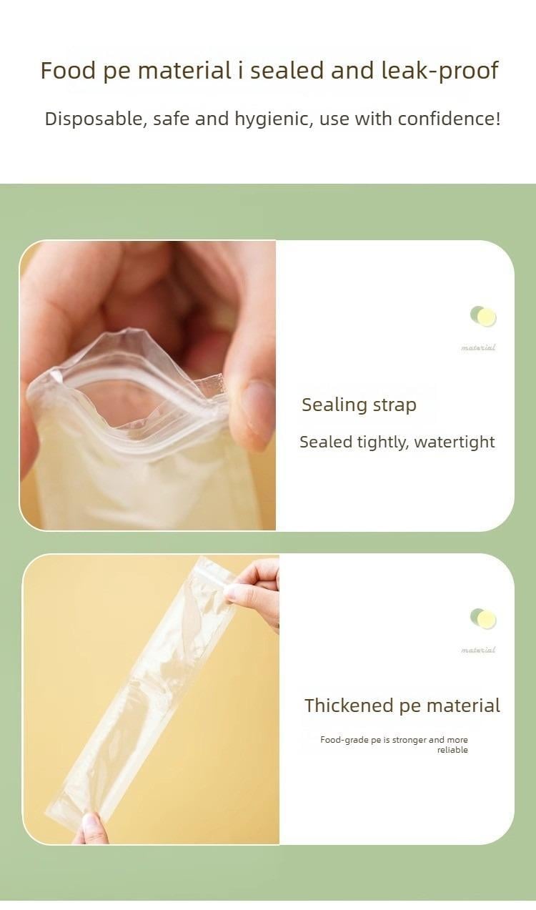 100 PCS Food-grade disposable popsicle bags, fruit jelly bags, ice cream, popsicle sticks, long strips, homemade ice pop bags