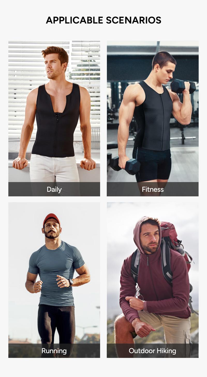 Product Introduction of 【Nebility】Men's zipper Waist Trainer Trimmer vest - double steel bone support on the back, adjustable button design, non-slip zipper, Gym Compression 23