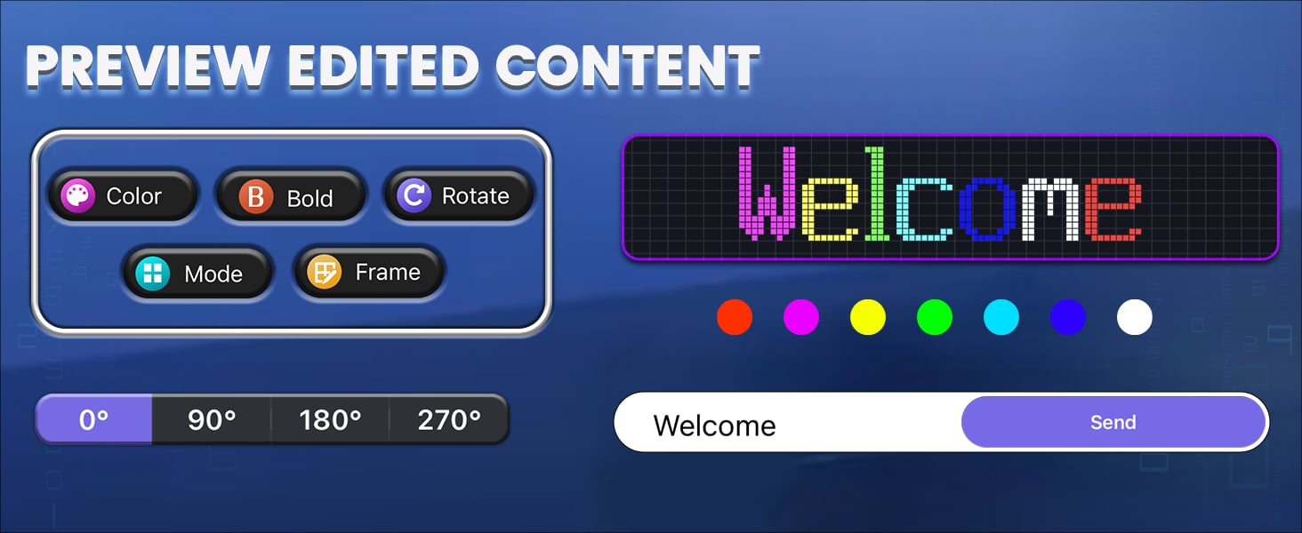LED display showing custom message on car window