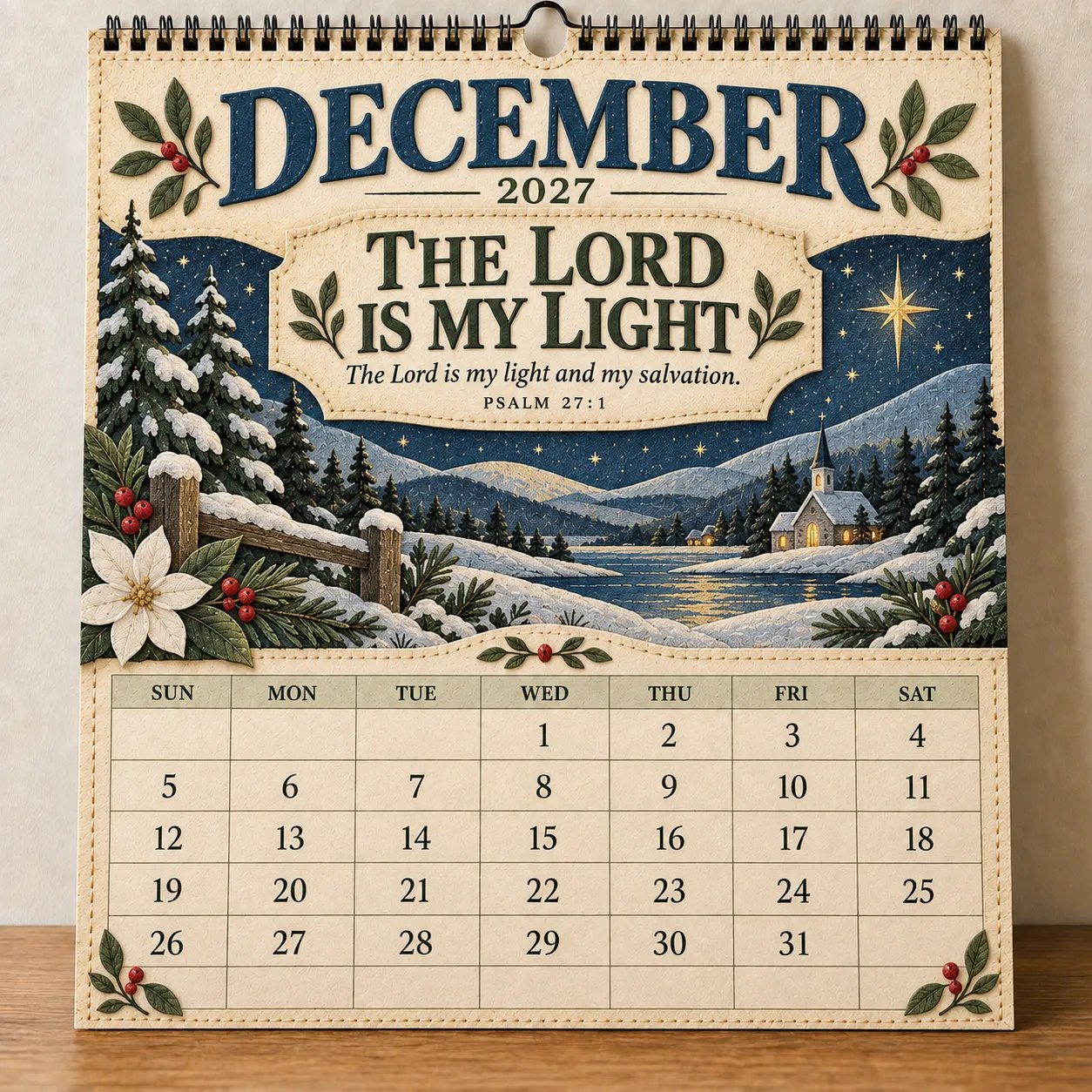 December 2027 The Lord Is My Light Psalm 27:1